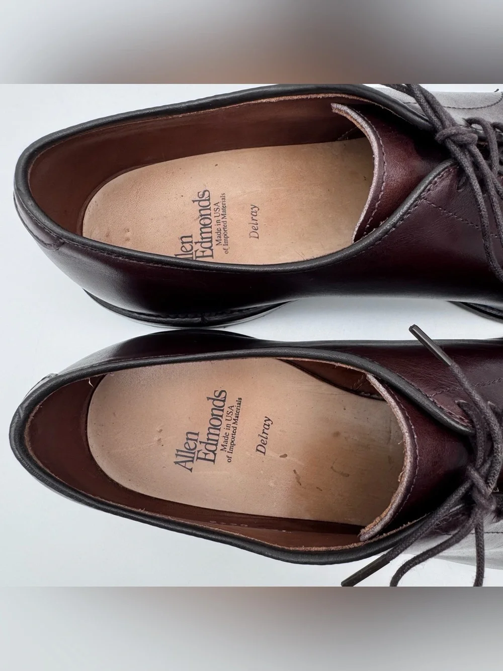 Allen Edmonds Delray Dark Brown Leather Split Toe Oxford Dress Shoes Men's 10.5C